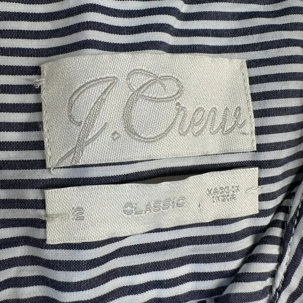 J. Crew Dress Women 2 Classic Fit Crisp Cotton Long Sleeve Button Front Collared